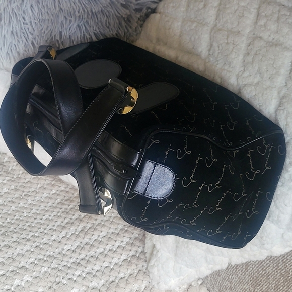 Givenchy Rare Vintage Speedy Handbag Monogramed Black Suede - Picture 4 of 16